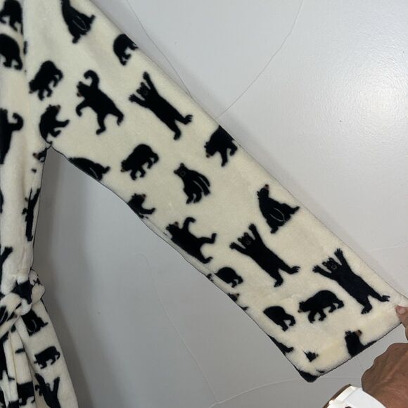 Little Blue House Black Bear Hooded Plush Fleece Robe, Women’s Large Hatley - Picture 4 of 13